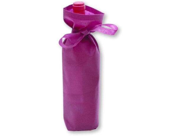 Bolsa de no tejido para 1 botella con lazo personalizada burdeos Bolsa de no tejido para 1 botella con lazo personalizada burdeos