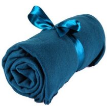 Manta polar de colores con lazo personalizada azul Manta polar de colores con lazo personalizada azul