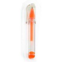 Bolígrafo compacto con tapa en gel grabado naranja Bolígrafo compacto con tapa en gel grabado naranja