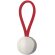 Llavero metálico grabado con correa de goma Rubber Round Rojo