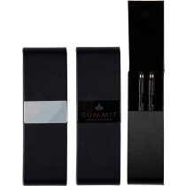 Funda de polipiel con chapa para dos bolígrafos personalizada Funda de polipiel con chapa para dos bolígrafos personalizada