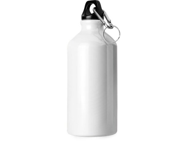 Botella de aluminio 500 ml brillante con mosquetón merchandising