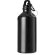 Botella de aluminio 500 ml brillante con mosquetón Negro metalizado