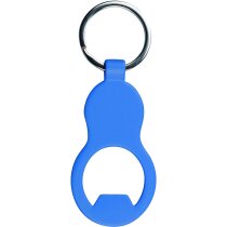 Llavero de aliminio mate con abridor personalizado azul Llavero de aliminio mate con abridor personalizado azul