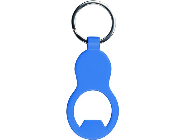 Llavero de aliminio mate con abridor personalizado azul Llavero de aliminio mate con abridor personalizado azul