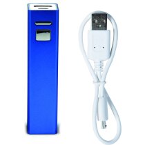 Batería externa de aluminio con 2200 mah personalizada azul Batería externa de aluminio con 2200 mah personalizada azul