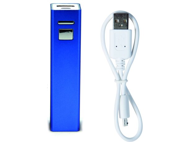 Batería externa de aluminio con 2200 mah personalizada azul Batería externa de aluminio con 2200 mah personalizada azul