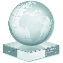 Cristal bolsa del mundo con peana personalizada Cristal bolsa del mundo con peana personalizada