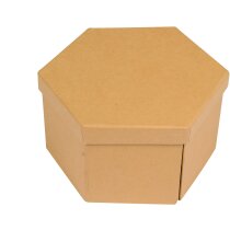 Caja hexagonal de cartón con 52 piezas