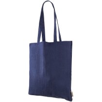Bolsa de tela Tell algodón reciclado azul marino 140 gr