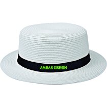 Sombrero de paja recto personalizado blanco Sombrero de paja recto personalizado blanco