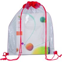 Mochila para niños de plástico transparente roja Mochila para niños de plástico transparente roja