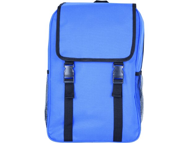 Mochila estilo retro con mallas laterales personalizada azul Mochila estilo retro con mallas laterales personalizada azul