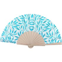 Abanico de madera y poliéster floral personalizado Abanico de madera y poliéster floral personalizado