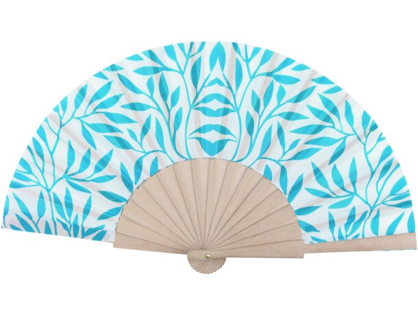 Abanico de madera y poliéster floral personalizado Abanico de madera y poliéster floral personalizado