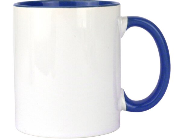 Taza blanca para sublimar, interior y asa de color