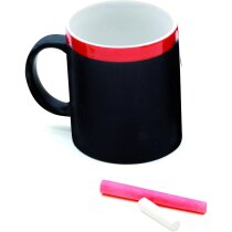 Taza decorada con pizarra de colores roja Taza decorada con pizarra de colores roja