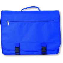 Bolsa de congresos con solapa y bolsillo exterior personalizada azul Bolsa de congresos con solapa y bolsillo exterior personalizada azul