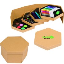 Estuche hexagonal de cartón con 52 piezas personalizado Estuche hexagonal de cartón con 52 piezas personalizado