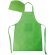 Set de delantal y gorro non woven Cook Verde claro