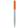 Bolígrafo plateado con clip a color naranja