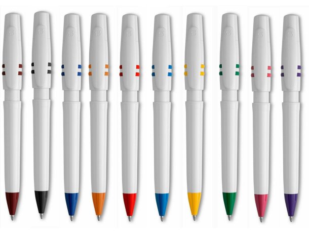 Bolígrafo de plástico con detalles a color personalizado