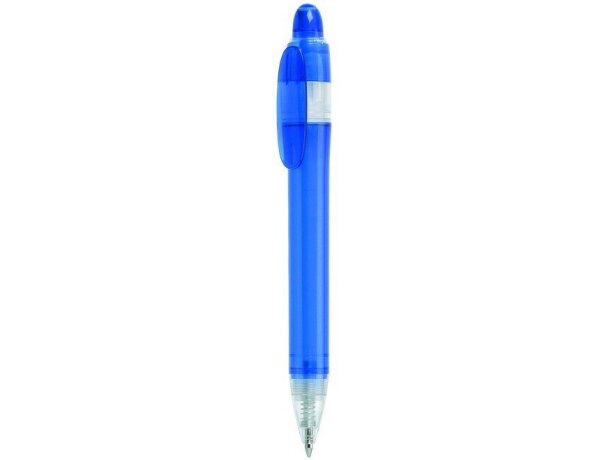 Bolígrafo en plástico a colores con detalles transparentes con logo