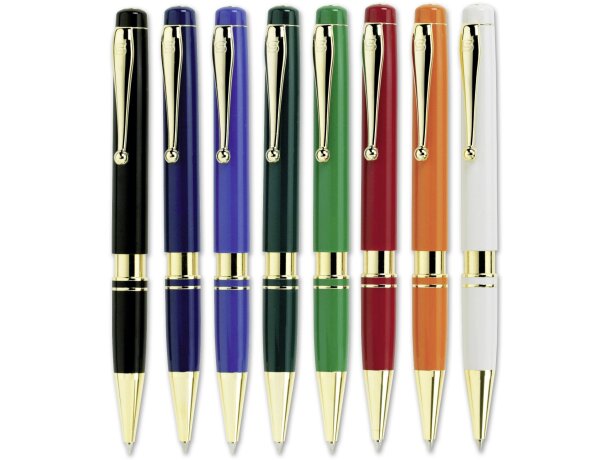 Bolígrafo a color con detalles en dorado barato