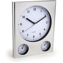 Reloj de pared rectangular con termómetro e higrómetro personalizado