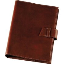 Agenda piel flexible marrón broche y anillas personalizada Agenda piel flexible marrón broche y anillas personalizada