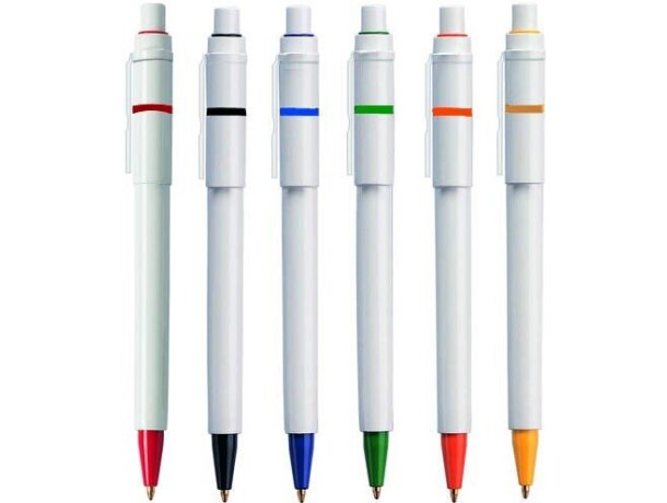 Bolígrafo barato de plástico con color en la punta personalizado