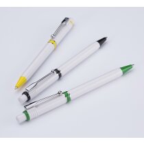 Bolígrafo de plástico blanco con color barato