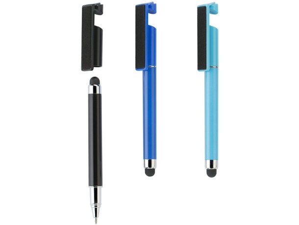 Bolígrafo Mini Touch Pen Limpia Pantallas con Base Para Móvil