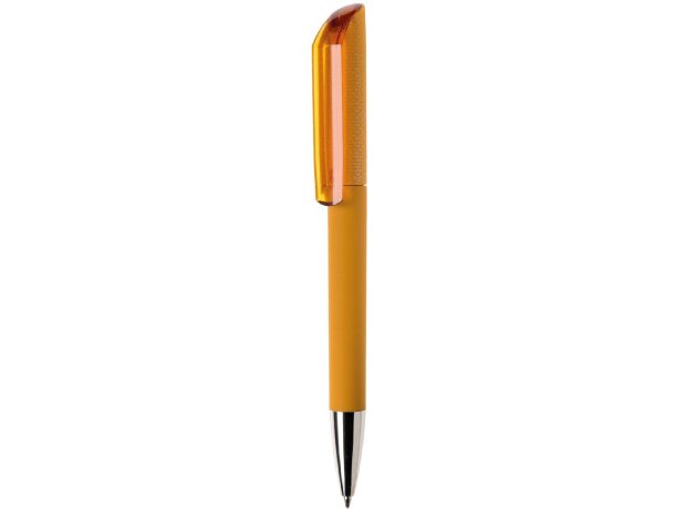 Bolígrafo con clip transparente y punta plateada