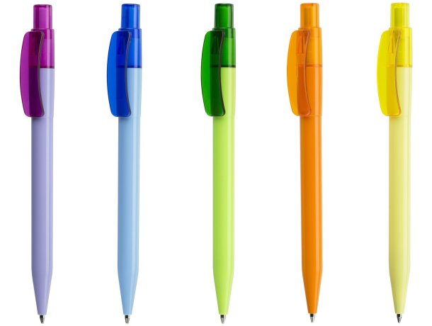 Bolígrafo de plástico en colores pastel grabado