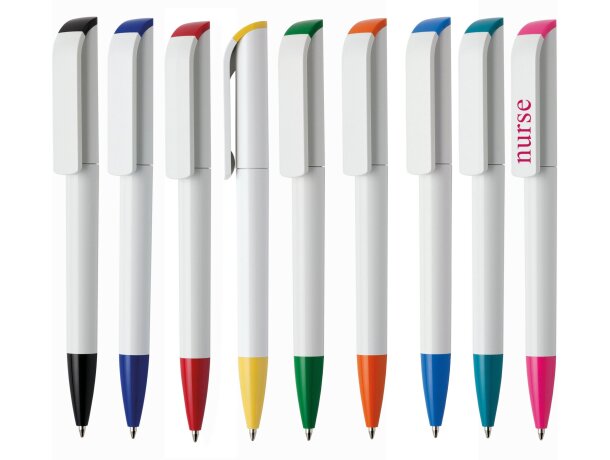 Bolígrafo bicolor con clip grande barato