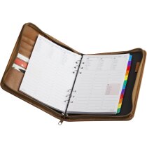 Agenda de piel con cremallera grabada Agenda de piel con cremallera grabada
