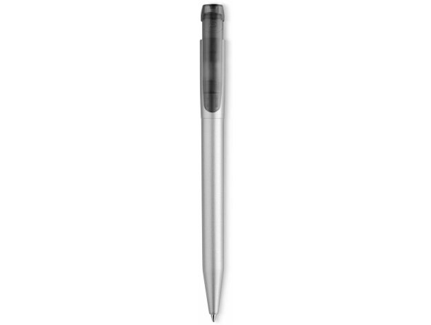 Bolígrafo en plata con clip a color merchandising