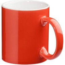 Taza de loza de color roja personalizada