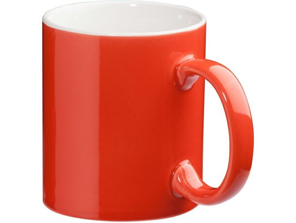 Taza de loza de color roja