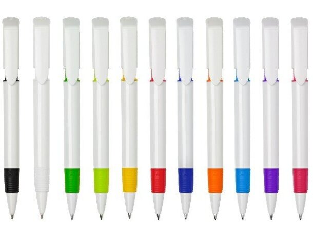 Bolígrafo S40 Cuerpo Blanco Grip Color