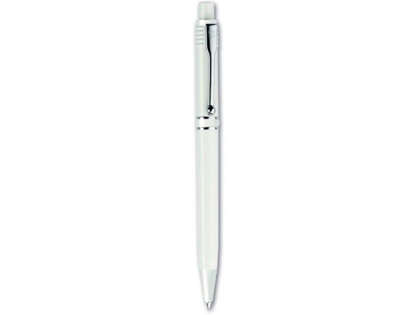 Bolígrafo de plástico blanco con color