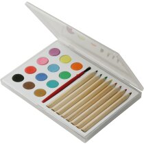 Estuche con lápices y acuarelas para pintar personalizada Estuche con lápices y acuarelas para pintar personalizada