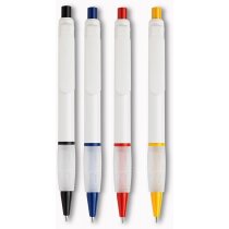 Bolígrafo de plástico con aro de color personalizado Bolígrafo de plástico con aro de color personalizado