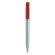 Bolígrafo plateado con clip a color rojo