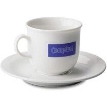 Juego de taza de café y plato en blanco mate personalizado Juego de taza de café y plato en blanco mate personalizado
