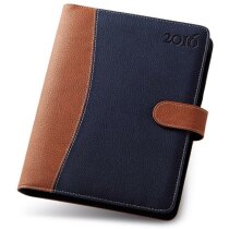 Agenda 6 anillas combinada azul/marrón 13x18cm Agenda 6 anillas combinada azul/marrón 13x18cm
