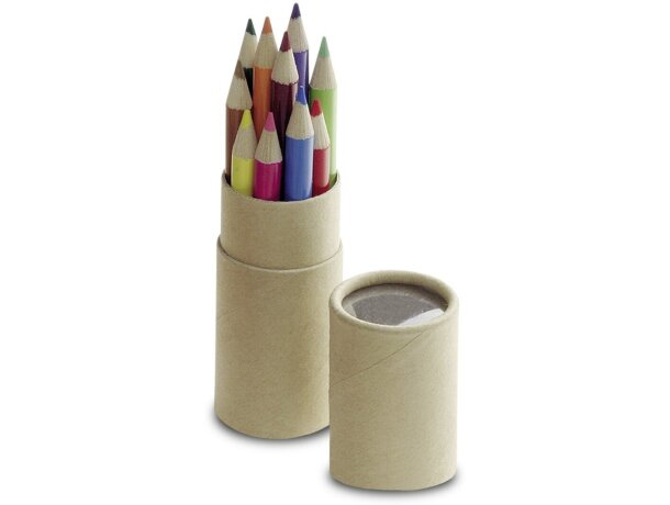 Estuche mini con 12 lápices de colores para empresas Estuche mini con 12 lápices de colores para empresas