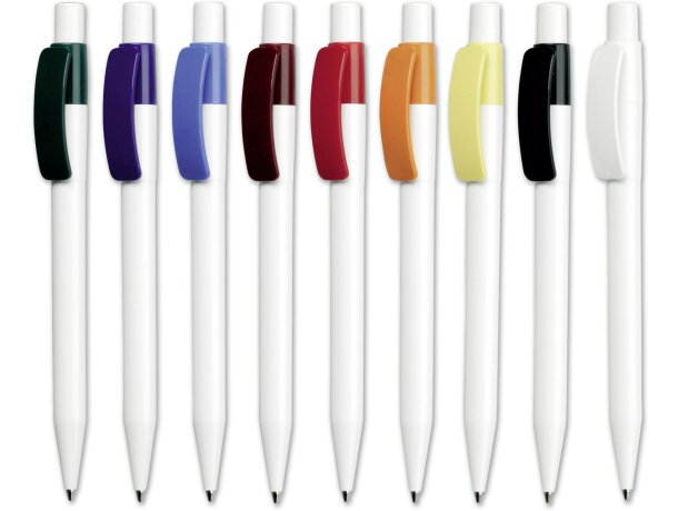 Bolígrafo con clip curvado en color