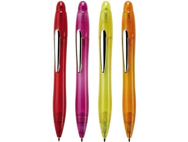 Bolígrafo con cuerpo a color en plástico barato